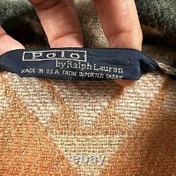 Vintage Polo Ralph Lauren Wool Jacket Men's XL Western Aztec Preppy Sweater USA