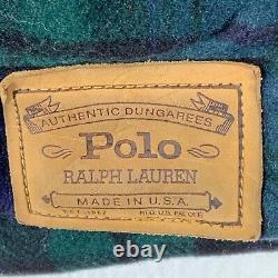 Vintage Polo Ralph Lauren Wool Jacket Size XL Button Up Made In Usa Plaid
