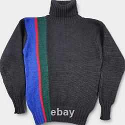 Vintage Polo Ralph Lauren Wool Knit Turtleneck Sweater Size Medium Black Flaw