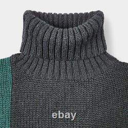 Vintage Polo Ralph Lauren Wool Knit Turtleneck Sweater Size Medium Black Flaw