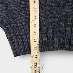 Vintage Polo Ralph Lauren Wool Knit Turtleneck Sweater Size Medium Black Flaw