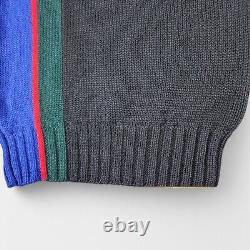 Vintage Polo Ralph Lauren Wool Knit Turtleneck Sweater Size Medium Black Flaw