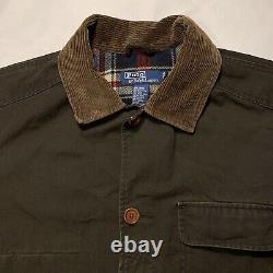 Vintage Polo Ralph Lauren Wool Lined Corduroy Collared Button-Up Canvas Jacket L