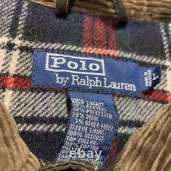 Vintage Polo Ralph Lauren Wool Lined Corduroy Collared Button-Up Canvas Jacket L