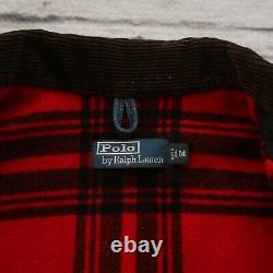 Vintage Polo Ralph Lauren Wool Lined Denim Trucker Jean Jacket Plaid RRL Size M
