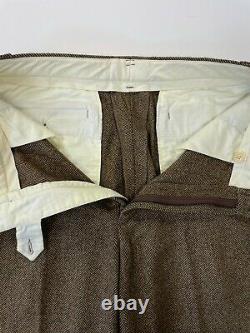 Vintage Polo Ralph Lauren Wool Pants 33x33 Brown Heavy Made in USA