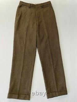 Vintage Polo Ralph Lauren Wool Pants 33x33 Brown Heavy Made in USA