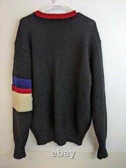 Vintage Polo Ralph Lauren Wool Stadium Sweater Uni Crest Colorblock Size XL