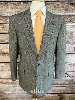 Vintage Polo Ralph Lauren Wool Suit Size 42 R (36x29) Made in USA Gray Plaid