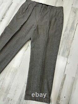 Vintage Polo Ralph Lauren Wool Suit Size 42 R (36x29) Made in USA Gray Plaid