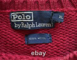 Vintage Polo Ralph Lauren Wool Sweater Mens Cookie USA XL Knit 92