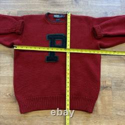 Vintage Polo Ralph Lauren Wool Sweater P-Wing Varsity Letterman Crewneck Wmns M