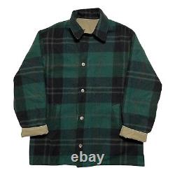 Vintage Polo Ralph Lauren Wool Tartan Plaid Hunt Jacket Men L Green Reversible