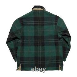 Vintage Polo Ralph Lauren Wool Tartan Plaid Hunt Jacket Men L Green Reversible