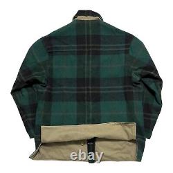 Vintage Polo Ralph Lauren Wool Tartan Plaid Hunt Jacket Men L Green Reversible