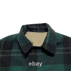 Vintage Polo Ralph Lauren Wool Tartan Plaid Hunt Jacket Men L Green Reversible