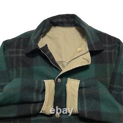 Vintage Polo Ralph Lauren Wool Tartan Plaid Hunt Jacket Men L Green Reversible