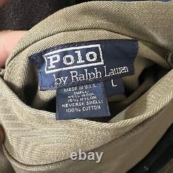 Vintage Polo Ralph Lauren Wool Tartan Plaid Hunt Jacket Men L Green Reversible