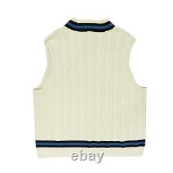 Vintage Polo Ralph Lauren Wool Tennis Cable Knit Sweater Vest 3XL Cricket 90s