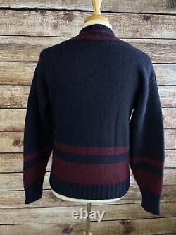 Vintage Polo Ralph Lauren Wool Tennis Sweater L Blue Maroon