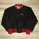 Vintage Polo Ralph Lauren Wool Varsity Jacket Mens Large Black Red Mallet Crest