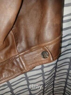 Vintage Polo Ralph Lauren XL Rrl Harrington Soft Brown Leather Jacket