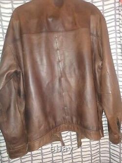 Vintage Polo Ralph Lauren XL Rrl Harrington Soft Brown Leather Jacket