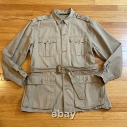 Vintage Polo Ralph Lauren (XL) Safari Field Military Khaki Cotton Twill Jacket