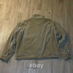Vintage Polo Ralph Lauren bomber Jacket winter Corduroy cotton men beige siz 2XL