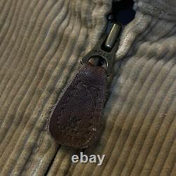 Vintage Polo Ralph Lauren bomber Jacket winter Corduroy cotton men beige siz 2XL