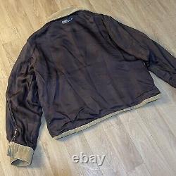 Vintage Polo Ralph Lauren bomber Jacket winter Corduroy cotton men beige siz 2XL