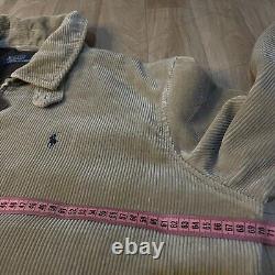 Vintage Polo Ralph Lauren bomber Jacket winter Corduroy cotton men beige siz 2XL