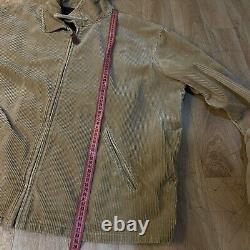 Vintage Polo Ralph Lauren bomber Jacket winter Corduroy cotton men beige siz 2XL