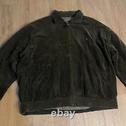 Vintage Polo Ralph Lauren bomber Jacket winter Corduroy cotton men brown size XL