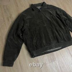 Vintage Polo Ralph Lauren bomber Jacket winter Corduroy cotton men brown size XL