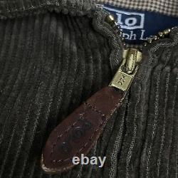 Vintage Polo Ralph Lauren bomber Jacket winter Corduroy cotton men brown size XL