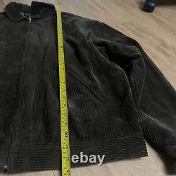 Vintage Polo Ralph Lauren bomber Jacket winter Corduroy cotton men brown size XL