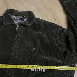 Vintage Polo Ralph Lauren bomber Jacket winter Corduroy cotton men brown size XL