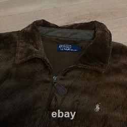 Vintage Polo Ralph Lauren bomber Jacket winter Corduroy cotton mens brown size L
