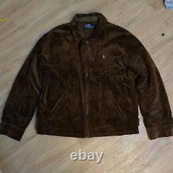 Vintage Polo Ralph Lauren bomber Jacket winter Corduroy cotton mens brown size L