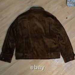 Vintage Polo Ralph Lauren bomber Jacket winter Corduroy cotton mens brown size L
