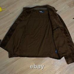 Vintage Polo Ralph Lauren bomber Jacket winter Corduroy cotton mens brown size L