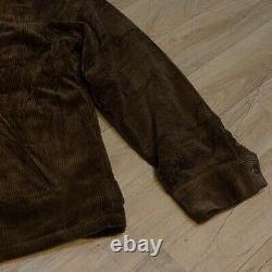 Vintage Polo Ralph Lauren bomber Jacket winter Corduroy cotton mens brown size L