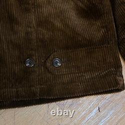 Vintage Polo Ralph Lauren bomber Jacket winter Corduroy cotton mens brown size L