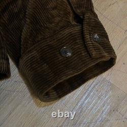Vintage Polo Ralph Lauren bomber Jacket winter Corduroy cotton mens brown size L