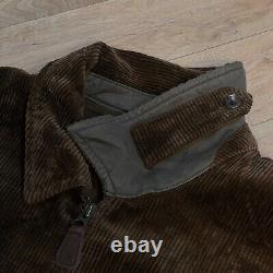 Vintage Polo Ralph Lauren bomber Jacket winter Corduroy cotton mens brown size L