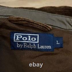 Vintage Polo Ralph Lauren bomber Jacket winter Corduroy cotton mens brown size L