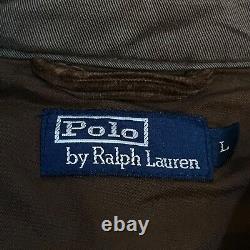 Vintage Polo Ralph Lauren bomber Jacket winter Corduroy cotton mens brown size L