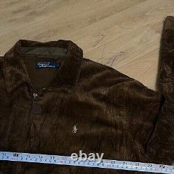 Vintage Polo Ralph Lauren bomber Jacket winter Corduroy cotton mens brown size L
