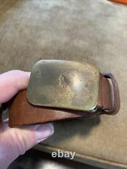 Vintage Polo Ralph Lauren leather and brass belt